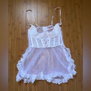 Victoria's Secret White Chemise with Lace Details